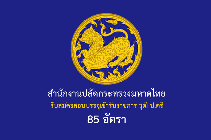 สำนักงานปลัดกระทรวงมหาดไทย รับสมัครสอบบรรจุเข้ารับราชการ วุฒิ ป.ตรี 85 อัตรา