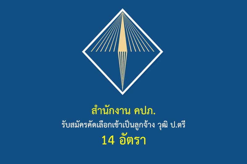 สำนักงาน คปภ. รับสมัครคัดเลือกเข้าเป็นลูกจ้าง วุฒิ ป.ตรี 14 อัตรา